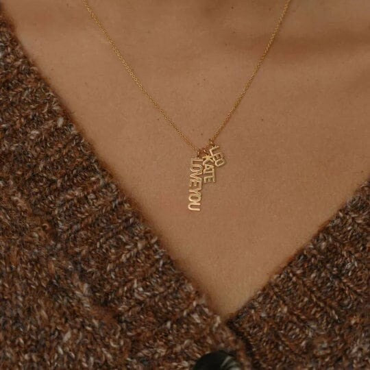 14k Gold Three Names Necklace , Name Necklace , Gold Name Necklace , Personalized Gift , Gifts for her , Mothers day gift , Gift for mother
