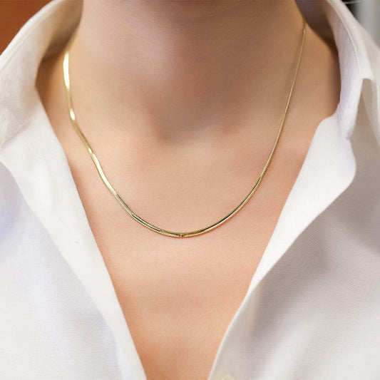 14K Solid Yellow Gold Snake Chain Necklace - Choose Your Length & Color - Exceptional Craftsmanship - With Certificate , Gift Bag