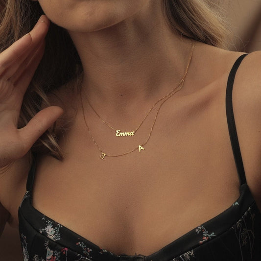 14K Solid Gold Necklace, Personalized Name Necklace, Name Necklace Gold, Custom Name Necklace, Summer Necklace, Birthday Gift